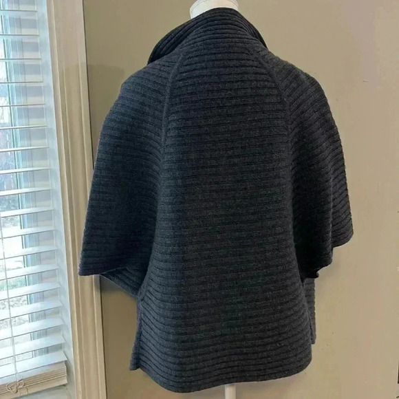 [SP]Talbot Fine Merino Wool Women Petite Gray  Cardigan/ Poncho - Picture 3 of 11